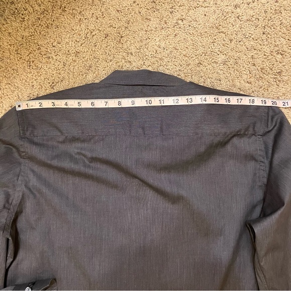 ETON Contemporary Shirt CHARCOAL Long Sleeve COTTON - Sz 17.5 (44) Excellent! - Picture 15 of 16